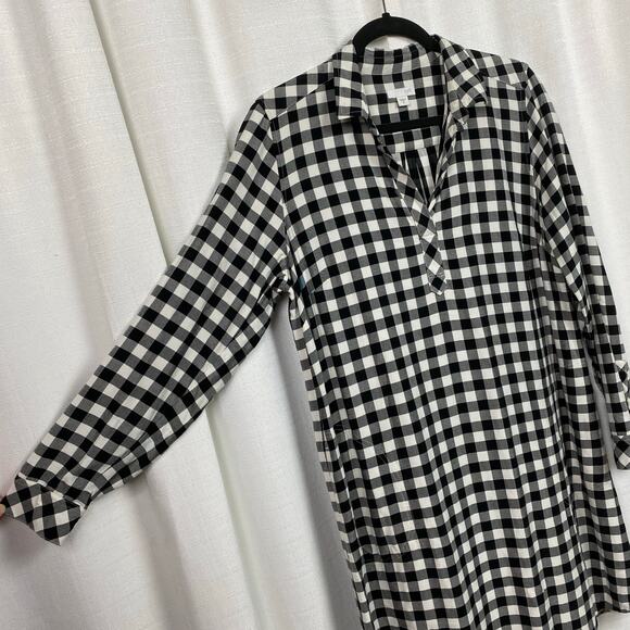 J.Jill Black&White Gingham Tunic Shift Dress Sz.M - Picture 8 of 14